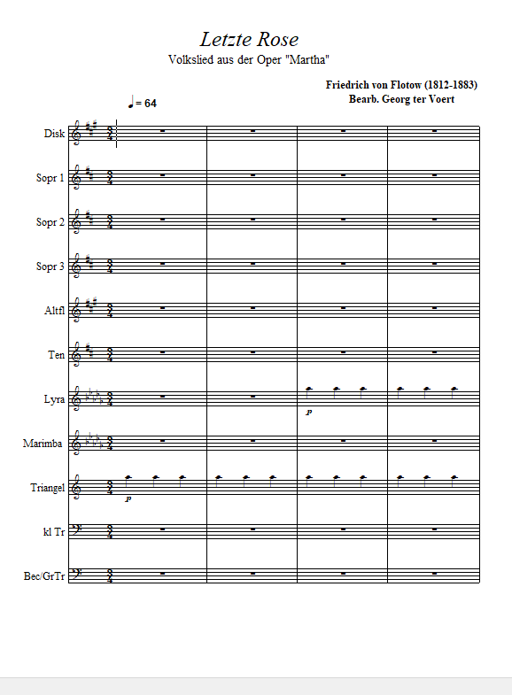 Letzte Rose aus der Oper "Martha" von Fr. von Flotow