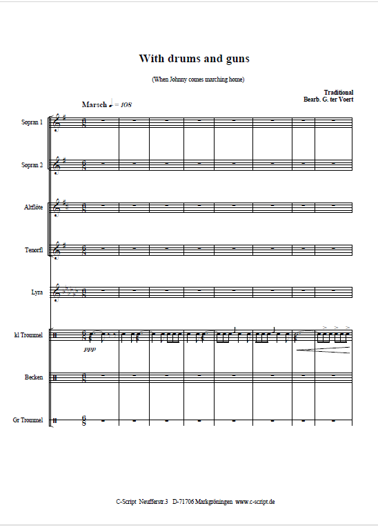 With Drums and Guns (When Johnny comes marching home)