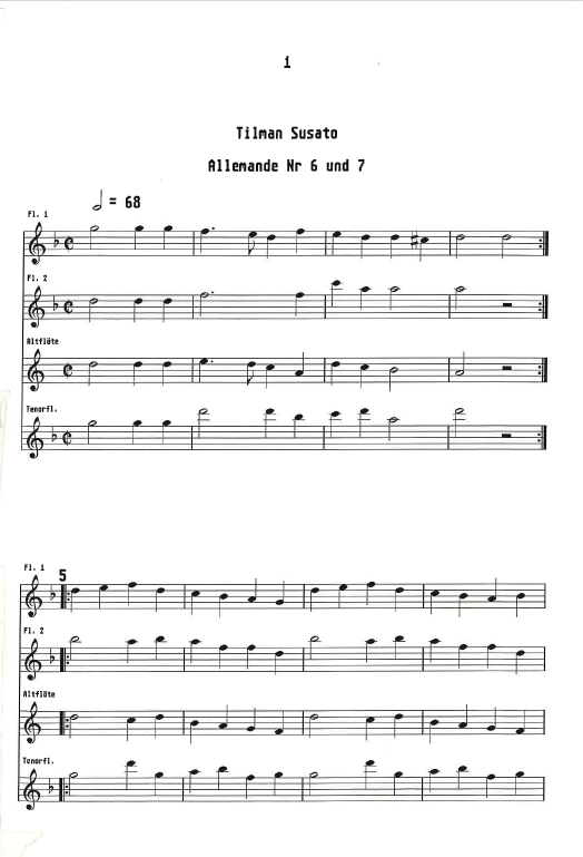 Allemande Nr 6 und 7 Quartett