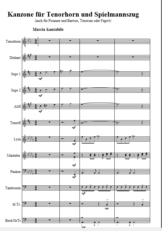 Kanzone für Tenorhorn und Spielmannszug