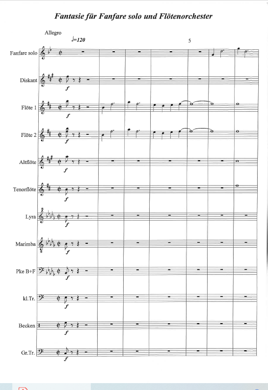 Fantasie für Fanfare solo und Flötenorchester