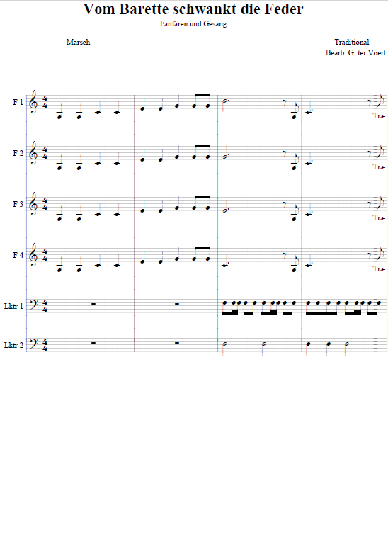 Vom Barette schwankt die Feder