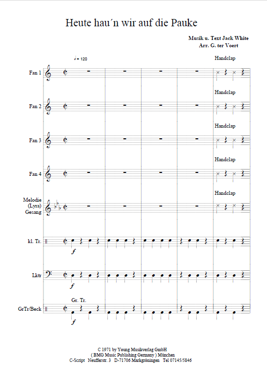 Heute hau´n wir auf die Pauke "Komm gib mir Deine Hand"