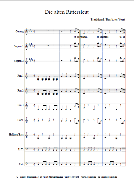 Die alten Rittersleut (Ja so warn's)