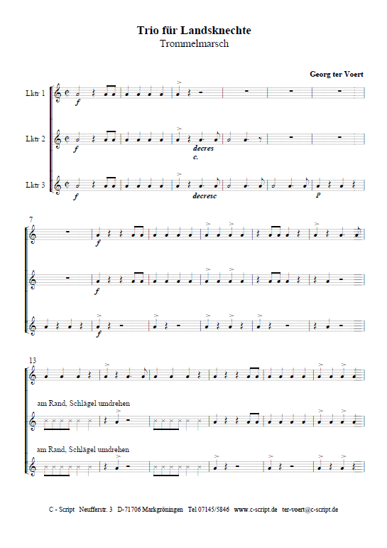 Trio für Landsknechte