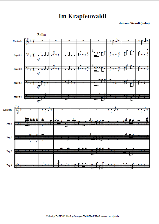 Im Krapfenwaldl, die Polka mit dem Kuckuck