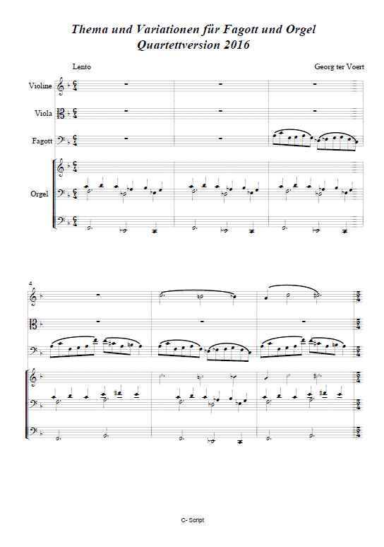 Thema und Variationen für Fagott und Orgel