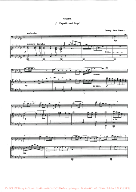 Choral für Altsax (Fagott) und Orgel