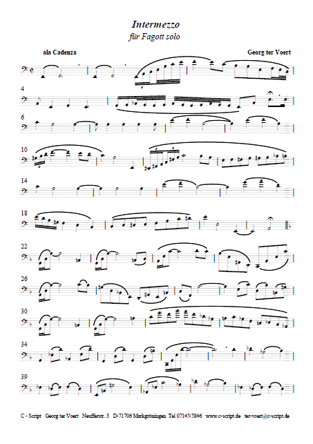 Intermezzo für Fagott solo