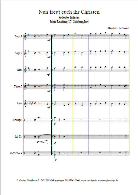 Nun freut euch ihr Christen (Adeste fideles)
