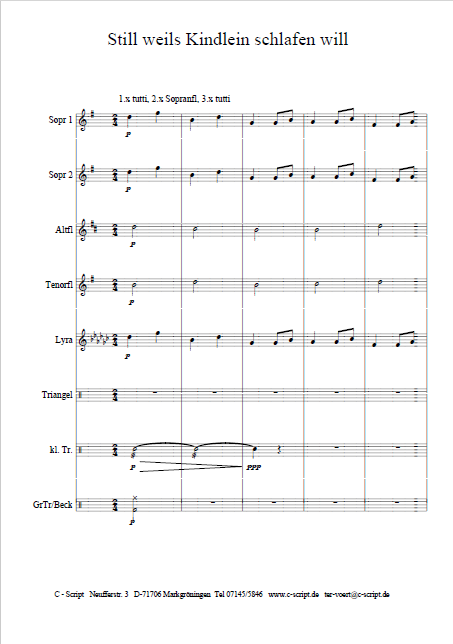 Still weils Kindlein schlafen will