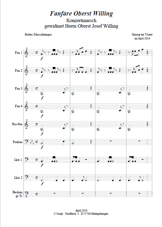Fanfare Oberst Willing